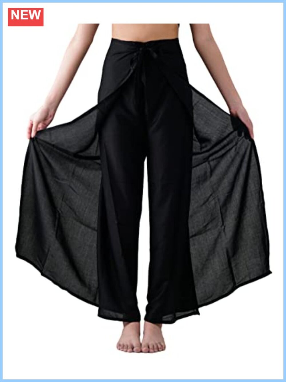 Women's Wrap Palazzo Pants Wide Leg Boho Rayon Yoga Trousers